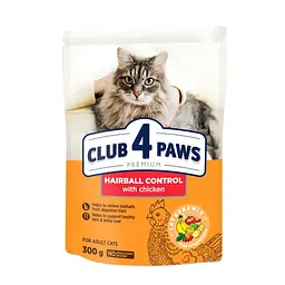 Сухий корм для котів Club 4 Paws Hairball Control для виведення шерсті з куркою 300 г B4610111