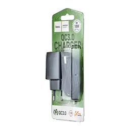 МЗП Hoco C72Q Glorious single port QC3.0 charger ( EU ) ( With Micro USB Cable ) Black - мініатюра 2