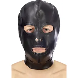 Капюшон для БДСМ з відкритими очима і ротом Fetish Tentation Open mouth and eyes BDSM hood