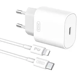 Зарядний пристрій XO L91 25W TYPE-C fast charger + Lightning cable White - мініатюра 3
