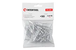 Витяжні заклепки з плоскою головкою Intertool 4.0 х 16.0 мм (в упаковці 50 шт.) - мініатюра 3