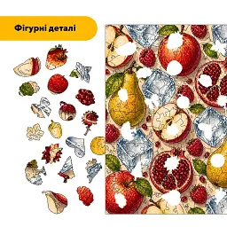 Дерев'яний фігурний пазл puzzlean Фруктовий мікс, А3, Дерев'яна коробка 200 елементів - мініатюра 3