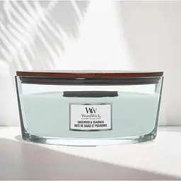 Свічка Woodwick Ellipse Sagewood & Seagrass Полин і морська трава 453 г (1728630E) - мініатюра 2