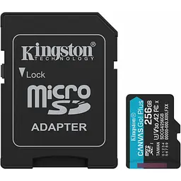 Карта пам'яті Kingston microSDXC Canvas Go! Plus 256GB Class 10 UHS-I U3 V30 A2 + SD адаптер (SDCG4/256GB) [139171] - мініатюра 2
