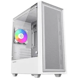 Корпус GameMax Storm білий, без БЖ, Mid Tower, Micro ATX / Mini ITX, 2хUSB 2.0, 1хUSB 3.0, 1x120 мм RGB Fan, 380x200x450 мм