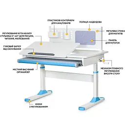 Дитячий стіл ErgoKids TH-325 Blue (TH-325 W/BL) - мініатюра 3
