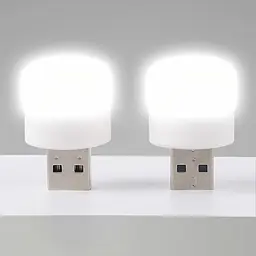 USB LED лампочка циліндрична, холодне світло біла