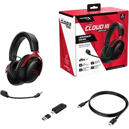 Навушники з мікрофоном HyperX Cloud III Wireless Black/Red (77Z46AA) - мініатюра 9
