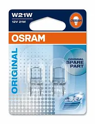 Комплект галогенових ламп OSRAM 7505-02B W21W 12V W3x16d 10X2 Blister