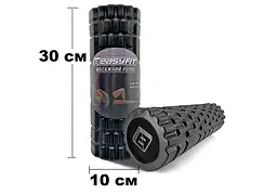 Масажний ролер EasyFit Solid Grid Roller Mini 30 см чорний (EF-2057-BK) - мініатюра 3