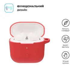 Силіконовий чохол для навушників Xiaomi Redmi Buds 3, Hang Case, червоний, ультратонкий захисний кейс товщиною 2 мм, захист від подряпин, пилу та ударів, компактний, з карабіном для кріплення, ArmorStandart (ARM67081) - мініатюра 2