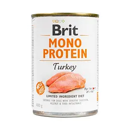 Вологий корм Brit Mono Protein Turkey для собак з індичкою 400 г (арт.100060/529780)