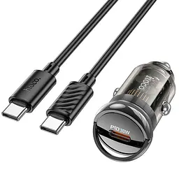 АЗП Hoco Z53 Sight PD30W (1C) + Type-C to Type-C Transparent black - мініатюра 2