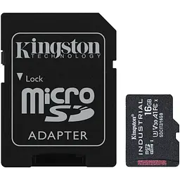 Карта пам'яті Kingston microSDHC Industrial 16GB Class 10 UHS-1(U3) A1 V30 + SD adapter (SDCIT2/16GB) [175829]