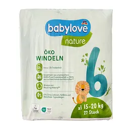 Підгузки Babylove Nature 6 XL (15-20 кг), 27 шт