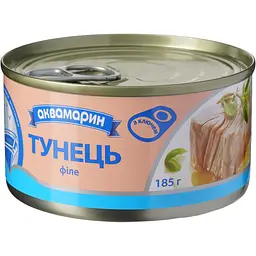 Тунець Аквамарин філе у власному соку 185 г (764112)