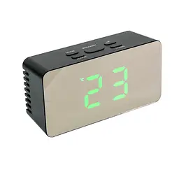Годинник настільний електронний LED Mirror Clock DS-3658L дзеркальний годинник із термометром і будильником - мініатюра 8