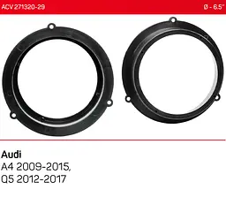 Проставки під динаміки 165 мм / 6.5" ACV 271320-29 для автомобілів Audi A4, Q5 - мініатюра 5