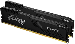 Оперативна пам'ять Kingston Fury 16GB (2x8GB) DDR4 3600MHz Beast Black (KF436C17BBK2/16) Б/В - мініатюра 2