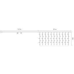 Гірлянда Delux Waterfall С 264LED 3х2 м теплий білий/прозорий IP20 (90018003) - мініатюра 4