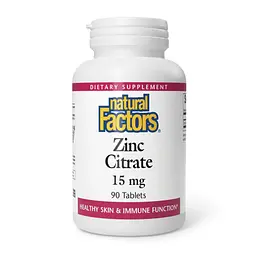 Цинк 15 мг Natural Factors (Citrate) - 90 таблеток, для імунітету