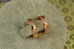 Сережки кільця Хuping Jewelry гладкі Кардіо 1,4 см золотисті