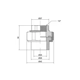 Згін "Американка" PPR Thermo Alliance 20х1/2" ВР DSI001 - мініатюра 1