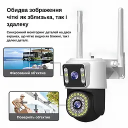 IP-камера вулична з акумулятором та подвійним об'єктивом XON SmartCam Wi-Fi 8000mAh Solar 1080P (KCBSW22VW 3732) Біла - мініатюра 3