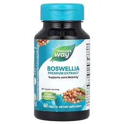 Екстракт смоли босвеллії Nature's Way Boswellia Premium Extract, 60 таблеток для підтримки суглобів