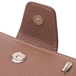 Надійне вертикальний портмоне для жінок з монетницею на блискавці з натуральної шкіри флотар Canpellini 21606 бежеве - мініатюра 8