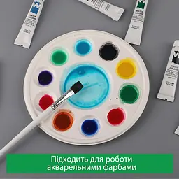 Палітра SINOART, бамбукова, біорозкладна, діаметр 18,7 см, 10 лунок, 10 шт в упаковці - мініатюра 8