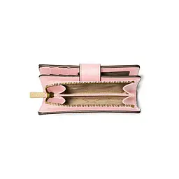 Жіночий шкіряний гаманець MICHAEL KORS Medium Crossgrain, рожевий (пудровий) - мініатюра 4