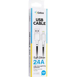 Кабель Gelius Full Silicon Cable USB to Lightning GP-UCN001L 18W 1.2m Black-White - мініатюра 3