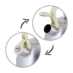 Чайник зі свистком Kamille KM-0693BG 2 л бежевий - мініатюра 5