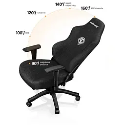 Крісло ігрове Anda Seat Phantom 3 Fabric Size L Black (AD18Y-06-B-F) - мініатюра 5