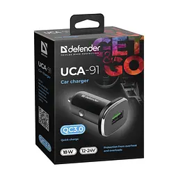 Зарядное устройство для Defender 1xUSB 18W (USB-A) QC3.0 3А UCA-91 (83830) - миниатюра 2