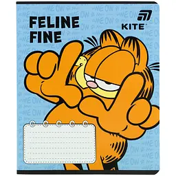 Зошит  Kite Garfield в лінійку 18 аркушів блакитний