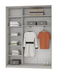 Шафа-купе дводверна MebelStar Уні AL 2 Дзеркала 180x45x240 см Аляска сірий (MBS-4030) - мініатюра 2