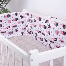 Захисний борт в ліжечко MirSon Kids Time 18-0004 Pink Cactus, білий - мініатюра 2