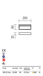 Бра вуличне EVEN AP M LED SMD 6W IP54 DG 3000K (SQ) (5.1.2) Redo 9153 - мініатюра 3