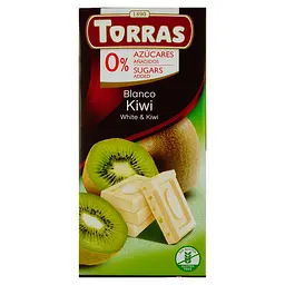 Шоколад білий Torras з ківі без цукру 75 г