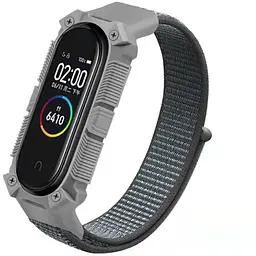 Ремінець Amazfeel для фітнес-браслета Mi Band 3, 4, 5, 6, 7 Armor design нейлоновий сірий