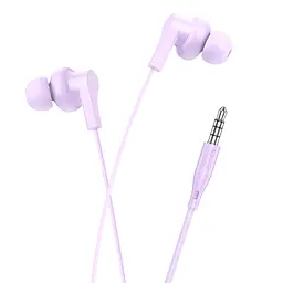 Дротові вакуумні навушники Hoco M114 з мікрофоном, 3.5mm, 1.2m, purple - мініатюра 2