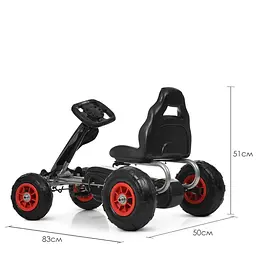 Карт педальний Bambi kart M 4036-2 надувні колеса Чорний - мініатюра 4