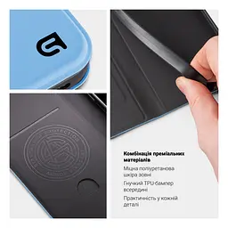 Чехол-книжка для Realme Note 60 4G/Note 60X 4G, OneFold Case, голубой, из экокожи (PU) и TPU, с магнитом, с подставкой и отделением для карт, трансформируется в подставку, противоударный, защита всего корпуса, ArmorStandart (ARM81231) - мініатюра 3