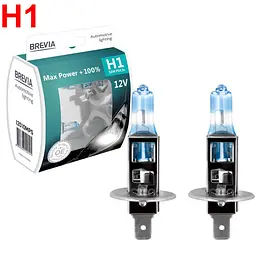 Автолампа галогенна Brevia Max Power +100% H1 12V 55W 2 шт (12010MPS)