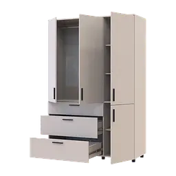 Шафа для одягу Doros Торн Кашемір 3 ДСП/3Ш (штанга) 135х51.6х200 (44900497) - мініатюра 3