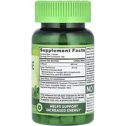 Кофеїн та екстракт зеленого чаю Nature's Truth Caffeine Plus Green Tea Extract 220 мг 120 таблеток (NTH-10059) - мініатюра 2