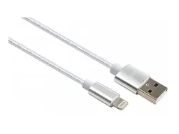 Кабель Vinga USB 2.0 AM to Lightning 1m nylon silver (VCPDCLNB1S)