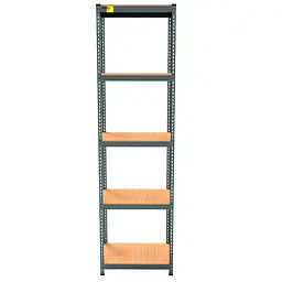Металевий стелаж Emby Light Series (розмір 2400х600x300мм) 5 полиць ДСП до 100кг Чорний - мініатюра 3